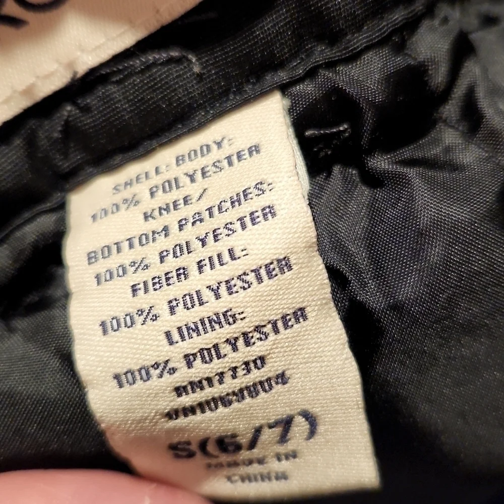 Cherokee Black Ski Snow Pants Insulated Winter Pants Size 6/7